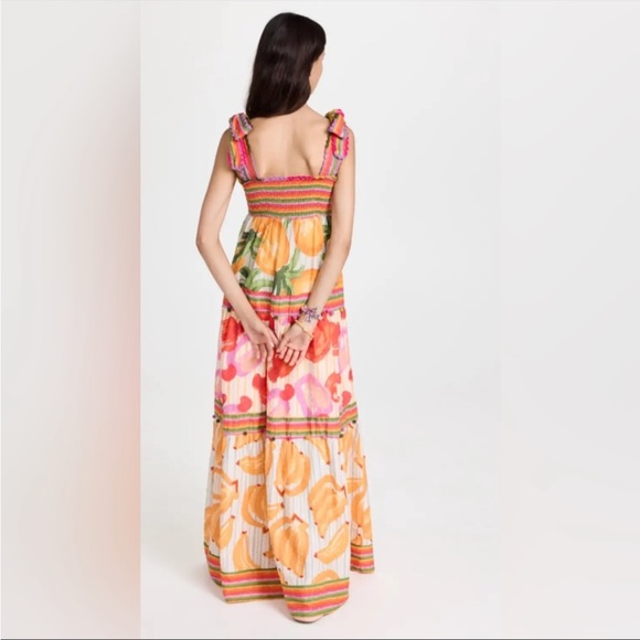 NWT House of Harlow 1960 Tiered Fruit Maxi Dress L - Picture 2 of 8